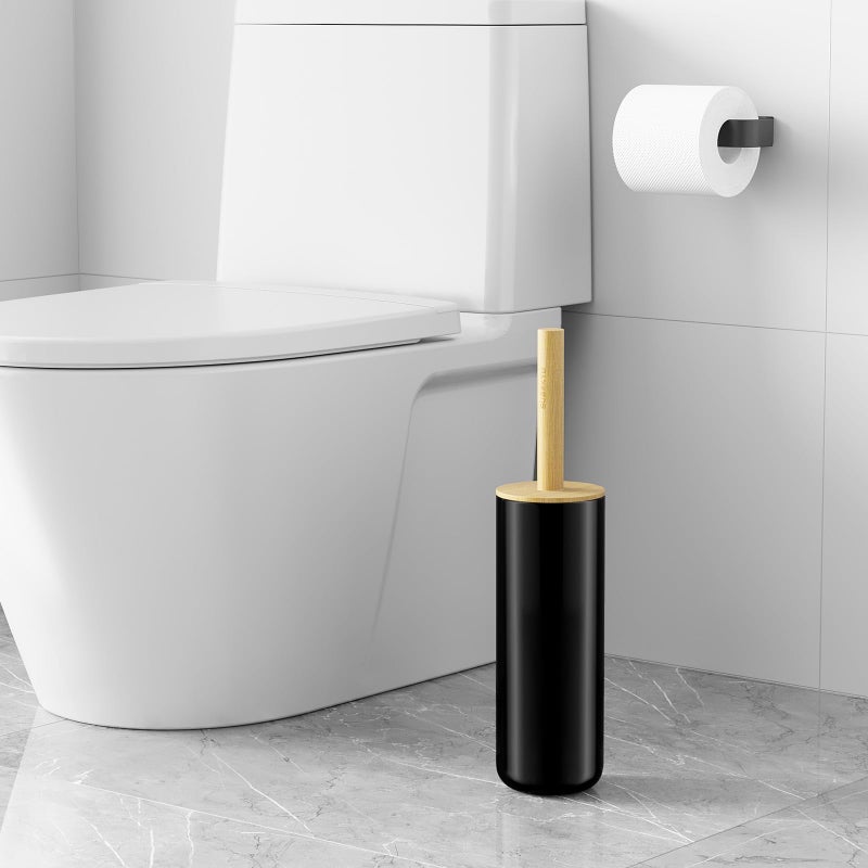 SUBEKYU Toilet Brush, Toilet Bowl Brush and Holder Set, Bathroom Toilet Bowl Cleaner for Deep Cleaning, Black - Image 5